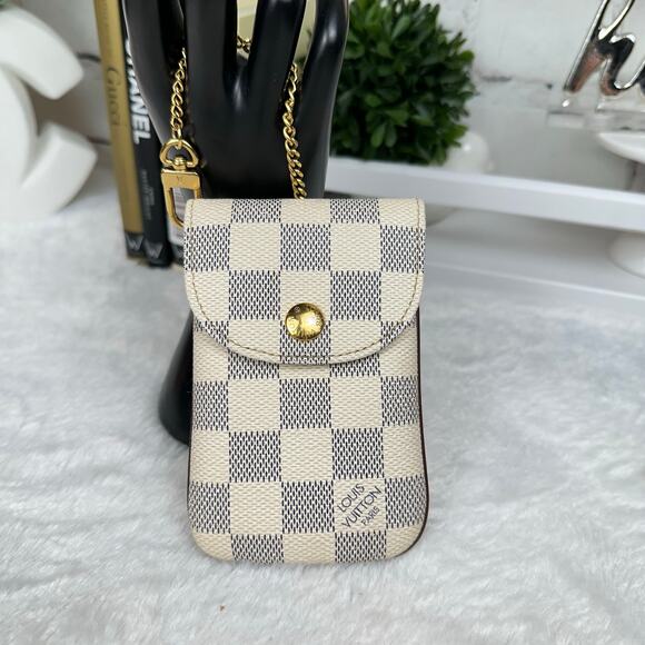 Louis Vuitton Damier Azur small wristlet 
pouch lanyard. ID/ badge holder CUTE - Picture 9 of 14